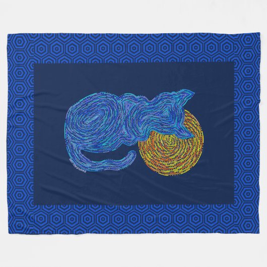 Z Blauwe kat en de monnikkast. Fleece Deken (Voorkant (Horizontaal))