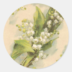 Z Bloemenalfabet Lelie van de Vallei Ronde Sticker