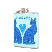 Z Blue Abstract Sitting Cat I Love Cat Lover Heupfles (Links)