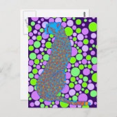 Z Blue Cheetah Big Cat Abstract Pop Art Briefkaart (Voorkant / Achterkant)