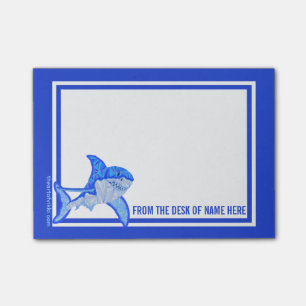 Z Blue Great White Shark Colorful Zee Animal Post-it® Notes