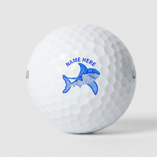 Z Blue Great White Shark Kleurrijke Zee Dier Golfballen (Voorkant)