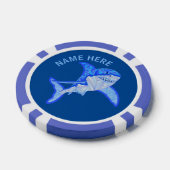 Z Blue Great White Shark Kleurrijke Zee Dier Pokerchips (Enkel)