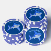 Z Blue Great White Shark Kleurrijke Zee Dier Pokerchips (Opstapeling)