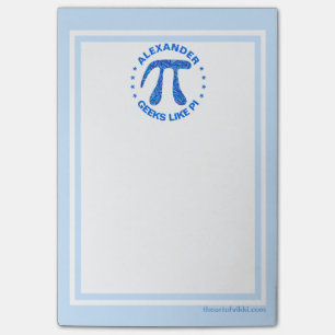 Z Blue Pi Symbol Wiskunde Geek lijkt op Pi Light B Post-it® Notes