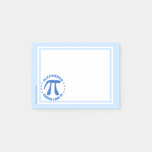 Z Blue PI Symbol Wiskunde Geek Nerd Geeks Net als  Post-it® Notes (Voorkant)