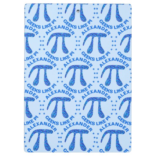 Z Blue Pi Symbol Wiskunde Geek Patroon Geeks Net a Klembord (Achterkant)