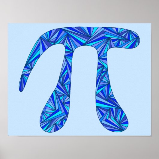 Z Blue Pi Symbol Wiskunde Geek Science Nerd Fun 11 Poster (Voorkant)