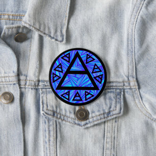 Z Blue Platos Air Symbol Triad Button Badge