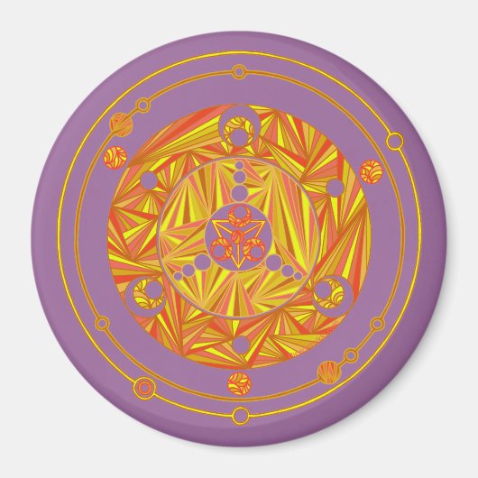 Z Cool Crop Circle Gouden Geel Magneet (Voorkant)