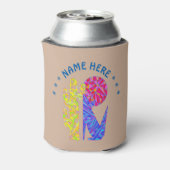 Z Coyote Wolf Kleurrijke Zuidwestelijke Ontwerp Wo Blikjeskoeler (Blikje Achterkant)