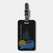Z Cute Blue Cat Art Bagagelabel (Voorkant verticaal)