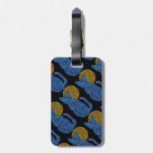 Z Cute Blue Cat Art Bagagelabel (Achterkant verticaal)