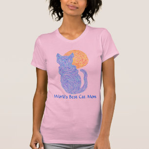 Z Cute Blue Cat Worlds Best Cat Mam T-shirt