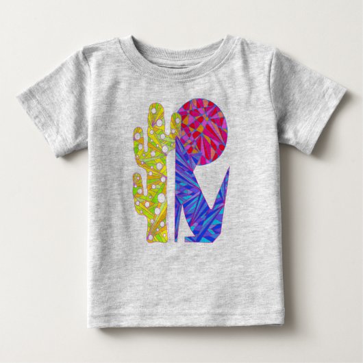 Z Cute Blue Coyote Cactus and Moon Art T-Shirt (Voorkant)