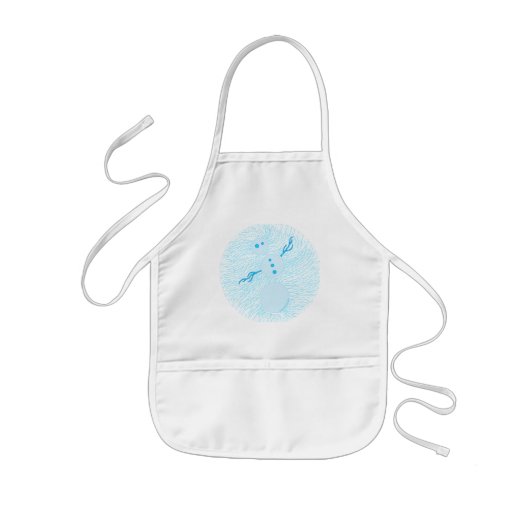 Z Cute Cartoon Snowman Apron Kinder Schort (Voorkant)
