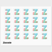 "Z" Cute Letter - Underwater Sea Creature Vierkante Sticker (Vel)