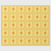 Z de zonsruimte geel en Oranje ster Cadeaupapier (Vlak)