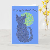 Z de Zwarte Gelukkige Moederdag van de Kat & van Kaart (Gele Bloem)