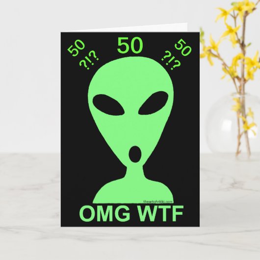 Z Funny 50th Birthday Geek Chic Missing Time Kaart (Gele Bloem)