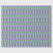 Z Gepersonaliseerde glimlach Birthday Happy Alien Cadeaupapier (Vlak)