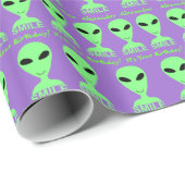 Z Gepersonaliseerde glimlach Birthday Happy Alien Cadeaupapier (Rol Hoek)