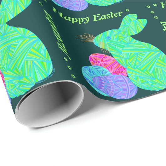 Z Gepersonaliseerde groene paasschil voor eieren Cadeaupapier (Rol Hoek)