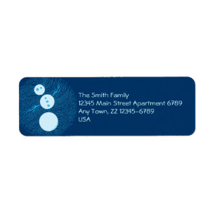 Z-glimlach! Gekke Snowman Art Holiday Kerstmis Etiket