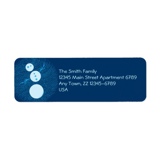 Z-glimlach! Gekke Snowman Art Holiday Kerstmis Etiket (Voorkant)