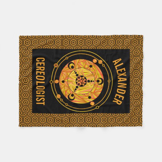 Z Golden Crop Circle Paranormal UFO Geek Fleece Deken (Voorkant (Horizontaal))