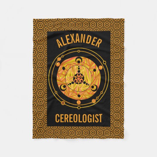 Z Golden Crop Circle Paranormal UFO Geek Fleece Deken (Voorkant)