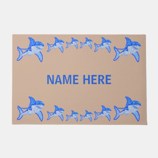 Z Great White Shark Colorful Zee Animal Deurmat (Voorkant)