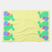 Z Green Easter Bunny Holiday Party Keukenhanddoek (Horizontaal)