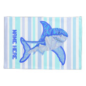 Z Grote witte haaienkleurige Zee Stripes Kussensloop (Achterkant)