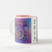 Z Initiaal "Blue Rain Glass"-Mokken Cups Steins Tweekleurige Koffiemok (Voorkant links)