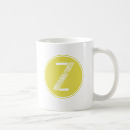 Z Initiaal Floral Monogram Koffiemok