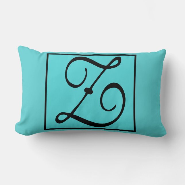 Z INITIAAL PILLOW - Letter Z op Aqua Achtergrond Kussen (Voorkant)