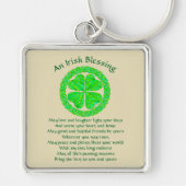 Z Irish Blessing Celtic Shamrock Sleutelhanger (Voorkant)