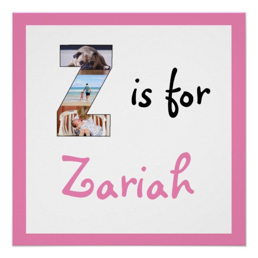 Z is voor het Poster van de Kinderen van de Foto v (Voorkant)