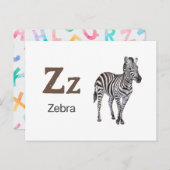 Z is voor Zebra - Alphabet Flash Kaart (Voorkant / Achterkant)