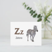 Z is voor Zebra - Alphabet Flash Kaart (Staand voorkant)