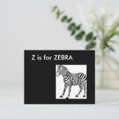 "Z" is voor Zebra Alphabet Flashcard Briefkaart (Staand voorkant)