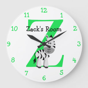 Z is voor Zebra en Zack-Child's slaapkamer Grote Klok