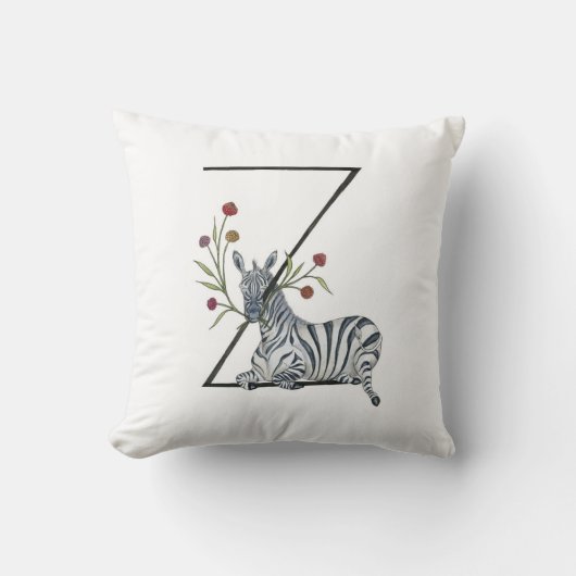 Z is voor Zebra en Zinnia Pillow! Kussen (Voorkant)