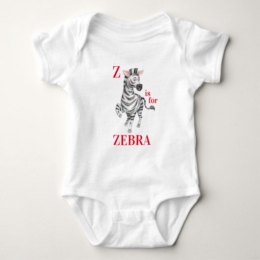 Z is voor ZEBRA Fantasievol  Romper (Voorkant)