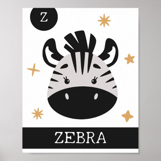 Z is voor Zebra, Opvoeding, Slaapkamer, Kinderen M Poster (Voorkant)