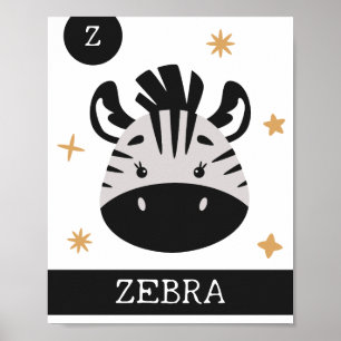 Z is voor Zebra, Peuterkamer, Slaapkamer, Kinderen Poster
