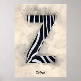 Z is voor Zebra Poster