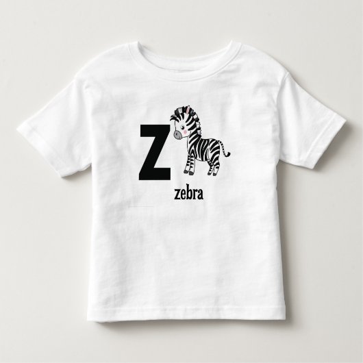 Z is voor Zebra: Schattig alfabet Kinder Shirts (Voorkant)