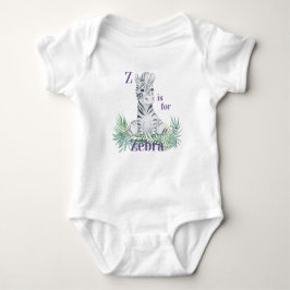 Z is voor ZEBRA - Zebra in Ferns Romper